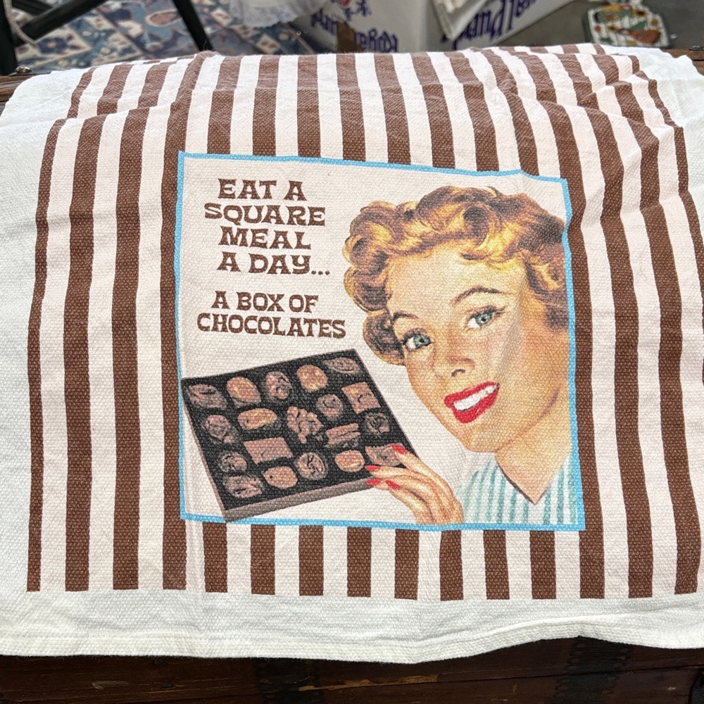 Retro Chocolate Box Tea Towel